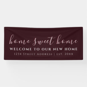 Zuhause Sweet Zuhause Burgund Party der Haushalt Banner