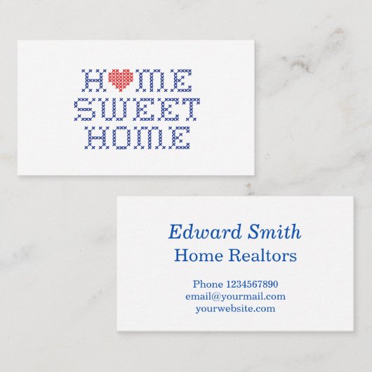 Zuhause Sweet Zuhause Business Card Visitenkarte (Vorne/Hinten)