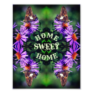 Zuhause Sweet Zuhause Butterfly Blume Abstrakt Fotodruck
