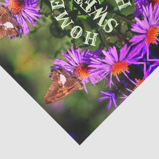 Zuhause Sweet Zuhause Butterfly Blumen Decoupage Seidenpapier (Ausschnitt)