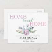 Zuhause Sweet Zuhause, Cactus Sukkulente Blume Ankündigungspostkarte (Vorne/Hinten)