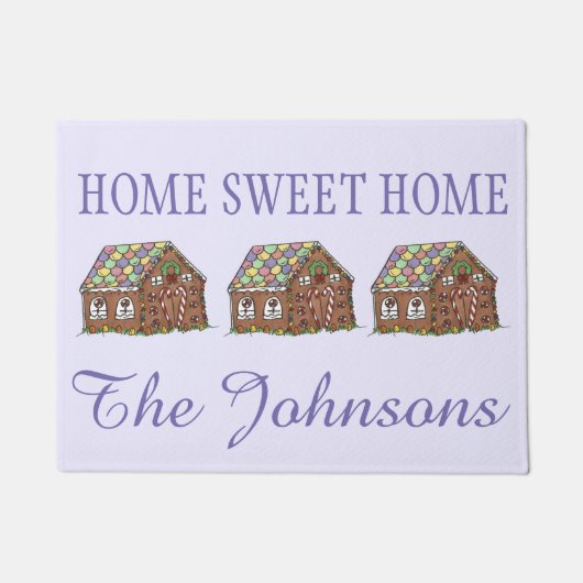 Zuhause Sweet Zuhause Candy Christmas Gingerbrot H Fußmatte (Vorderseite)