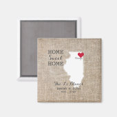 Zuhause Sweet Zuhause | Chicago Illinois Rustic Magnet (Vorderseite/Rückseite)