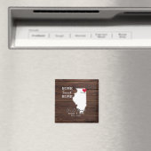 Zuhause Sweet Zuhause | Chicago Illinois Rustic Wo Magnet (In Situ (Geschirrspüler))