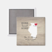 Zuhause Sweet Zuhause | Chicago Illinois Rustic Wo Magnet (Vorderseite/Rückseite)