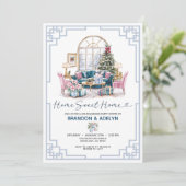 Zuhause Sweet Zuhause Chinoiserie Weihnachtswärmun Einladung (Stehend Vorderseite)