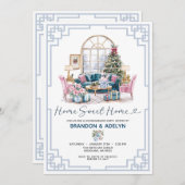 Zuhause Sweet Zuhause Chinoiserie Weihnachtswärmun Einladung (Vorne/Hinten)