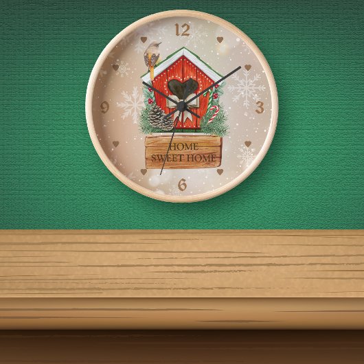 Zuhause Sweet Zuhause Christmas Bird House Uhr