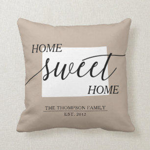 Zuhause Sweet Zuhause CO Staat Familienname Throw Kissen