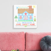 Zuhause Sweet Zuhause Cross Stitch House Personali Leinwanddruck (Insitu (Wohnzimmer))