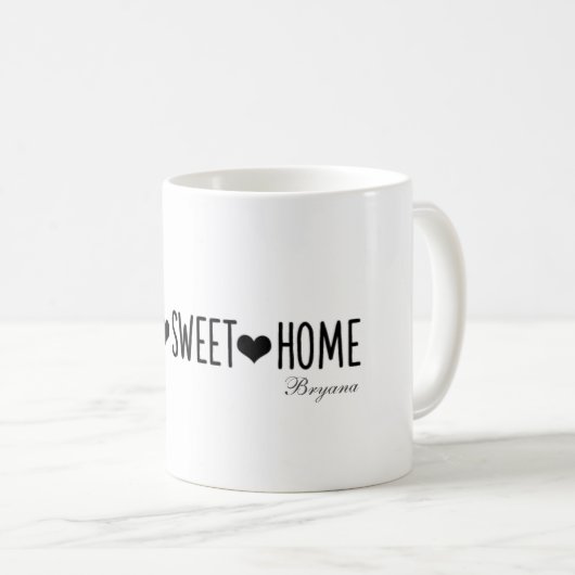 Zuhause Sweet Zuhause Custom Personalisiert Kaffeetasse (VorderseiteRechts)