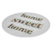 ZUHAUSE SWEET ZUHAUSE Dekortext in Wildblumen Schneidebrett (Ecke)