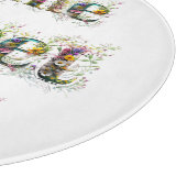 ZUHAUSE SWEET ZUHAUSE Dekortext in Wildblumen Schneidebrett (Ecke)