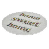 ZUHAUSE SWEET ZUHAUSE Dekortext in Wildblumen Schneidebrett (Ecke)