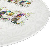 ZUHAUSE SWEET ZUHAUSE Dekortext in Wildblumen Schneidebrett (Ecke)