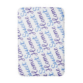 Zuhause Sweet Zuhause Diagonal Rpt Script Ptn Blue Badematte (Vorderseite Vertikal)