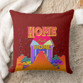 Zuhause Sweet Zuhause Dk Red Kissen (Decke)