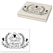 Zuhause Sweet Zuhause Doodle House mit Herz und Bl Gummistempel (Stempel)