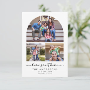 Zuhause Sweet Zuhause Drei Fotos Bogenbewegung Ankündigung