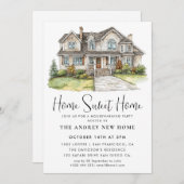 Zuhause Sweet Zuhause Einladung (Vorne/Hinten)