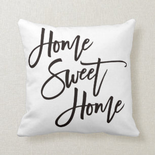 Zuhause Sweet Zuhause Elegantes Schwarzes Script W Kissen