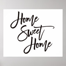 Zuhause Sweet Zuhause Elegantes Schwarzes Skript