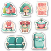 "Zuhause Sweet Zuhause" Erwärmung Stickers Set Aufkleber (Vorderseite)