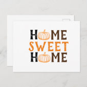 Zuhause Sweet Zuhause Fall Pumpkin Postcard Postkarte (Vorne/Hinten)