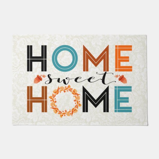 Zuhause Sweet Zuhause Fall Wreath Fußmatte (Vorderseite)