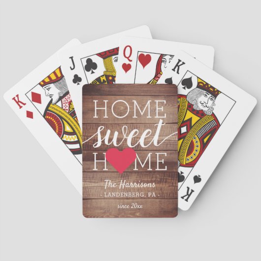 Zuhause Sweet Zuhause | Familienname und Heimat Spielkarten (Rückseite)