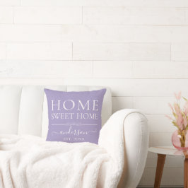 Zuhause Sweet Zuhause | Familienname Year Lilac Kissen