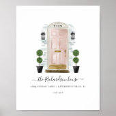 Zuhause Sweet Zuhause Family Blush Pink Aquarellto Poster (Vorne)