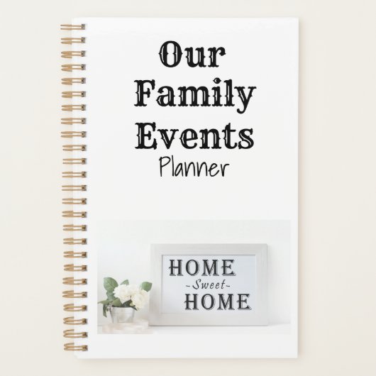 Zuhause Sweet Zuhause Family Eventplaner Planer (Vorderseite)