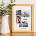 Zuhause Sweet Zuhause Family Foto Collage Personal Poster<br><div class="desc">Eine unvergessliche und personalisierte Wandkunst, um Ihre speziellen Erinnerungen der Familie zu präsentieren und zu pflegen. Unser Design verfügt über ein einfaches Imitat Gold House Rahmen mit "Zuhause Sweet Zuhause" angezeigt wird ist ein wunderschönes Skript & Serif Text Paring. Der Hausrahmen bietet vier Foto-Collage, um Ihre eigenen Fotos und Familiennamen...</div>