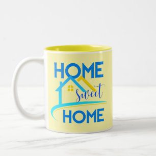 Zuhause Sweet Zuhause Family Mauer Zeichendekor Zweifarbige Tasse