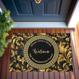 Zuhause Sweet Zuhause Family Name Black Gold Class Fußmatte