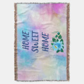 Zuhause Sweet Zuhause, farbenfroher Wasserfarbente Decke (Vorderseite Vertikal)