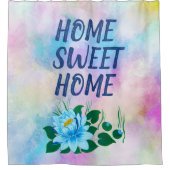 Zuhause Sweet Zuhause, farbenfroher Wasserfarbente Duschvorhang (Vorderseite)