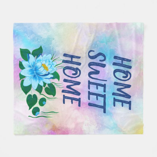 Zuhause Sweet Zuhause, farbenfroher Wasserfarbente Fleecedecke (Vorderseite (Horizontal))