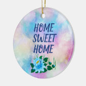 Zuhause Sweet Zuhause, farbenfroher Wasserfarbente Keramik Ornament (Links)