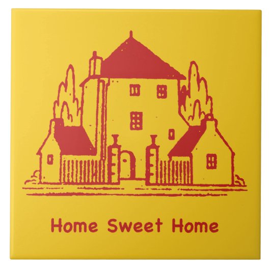 Zuhause Sweet Zuhause Fliese (Vorderseite)