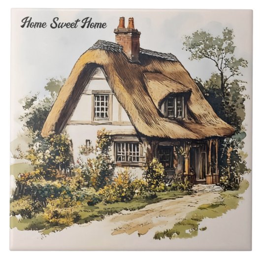 Zuhause Sweet Zuhause Fliese (Vorderseite)