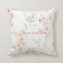 Zuhause Sweet Zuhause floral boho pink gelb aquama Kissen