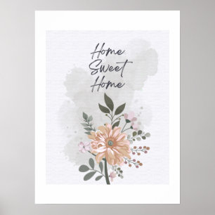 Zuhause Sweet Zuhause Floral Poster