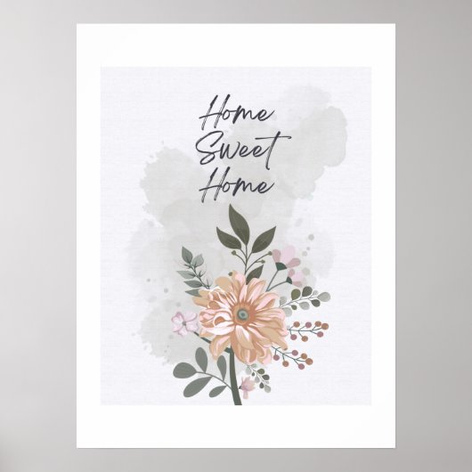 Zuhause Sweet Zuhause Floral Poster (Vorne)