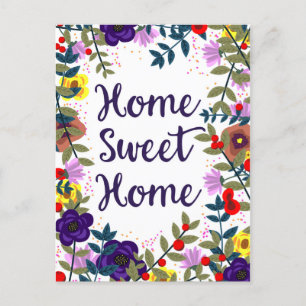 Zuhause Sweet Zuhause Floral Reef Postkarte