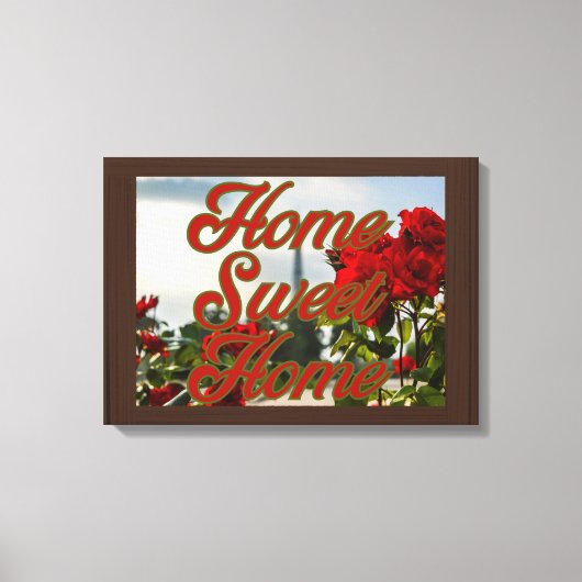 Zuhause Sweet Zuhause Floral Wall Art Leinwanddruck (Vorderseite)