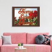Zuhause Sweet Zuhause Floral Wall Art Leinwanddruck (Insitu (Wohnzimmer))