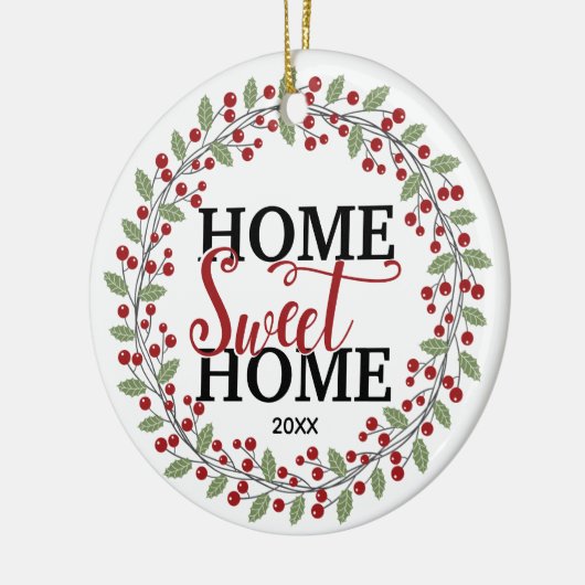 Zuhause Sweet Zuhause Foto Weihnachten Keramik Ornament (Links)