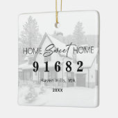 Zuhause Sweet Zuhause Foto Zip-Code Keramikornament (Links)